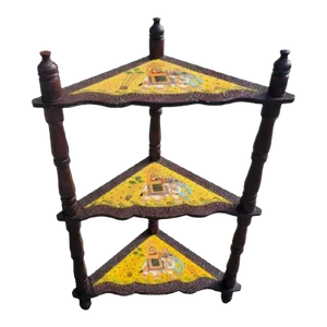 Vintage Chinoiserie Carved Wood Whimsical Elephant Design Corner Shelf Unit Display Cabinet