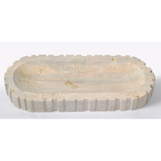 1980s Fratelli Manelli Style Handmade Travertine Stone Centerpiece Sculpture For Sale - Image 9 of 12