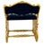 Antique Federal Style Carved Giltwood Swan & Eagle Carousel Bench Newly Upholstered in Blue Mohair A striking antique...