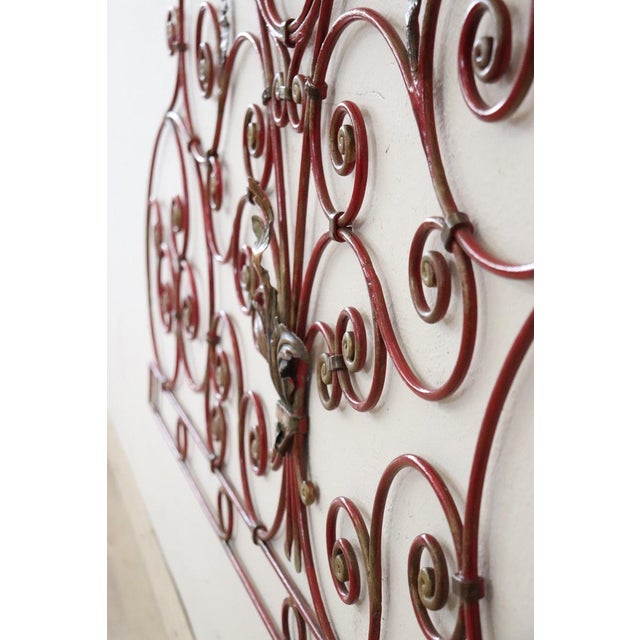 Red Iron Double Bed Headboard, Early 20th Century For Sale - Image 4 of 9