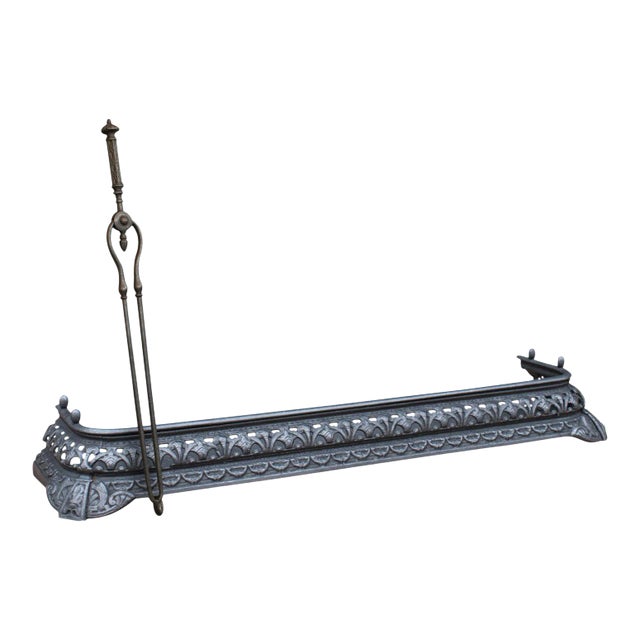 1850s Victorian Iron Fireside Set - 2 Pieces For Sale