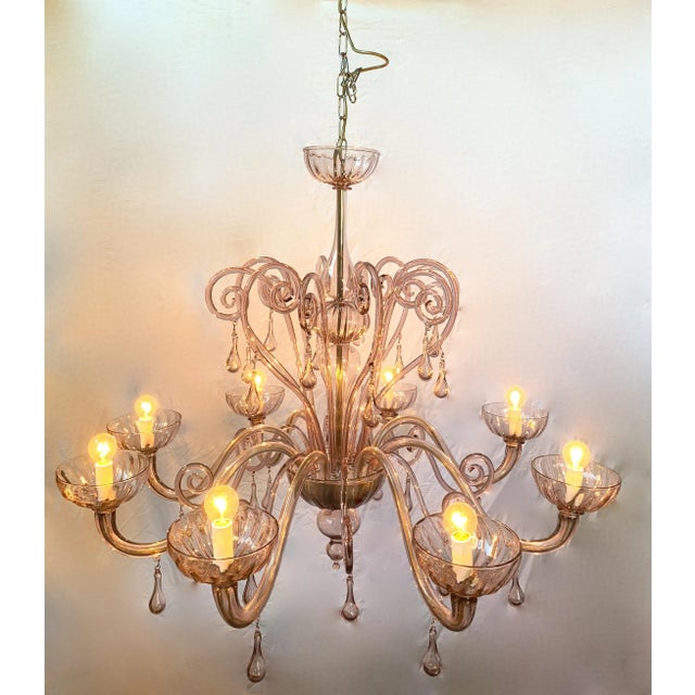 1990s Mid-Century 8-Arm Chandelier from Cesare Toso, 1960s For Sale - Image 5 of 13