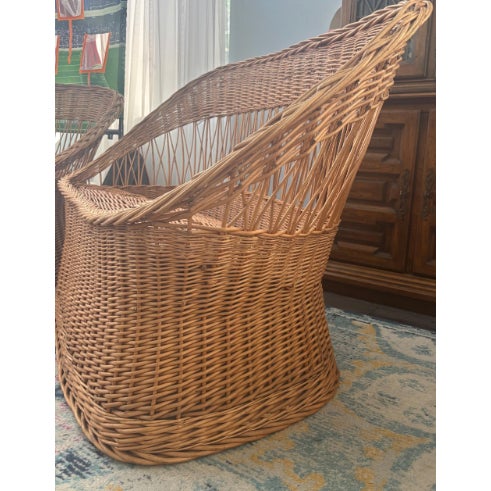 1970s Wicker Coastal Boho Chic Settee Loveseat For Sale - Image 11 of 15