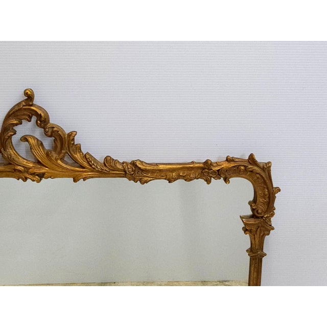 Gold Louis XIV Style Carved Gilt Foliate Frame Wall Mirror, Circa 1920s For Sale - Image 8 of 12