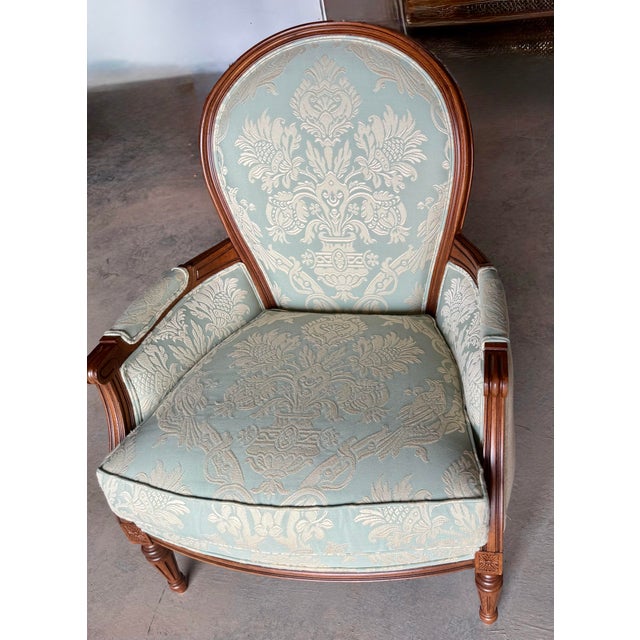 Louis XVI Style Berger’e Armchair For Sale - Image 10 of 12