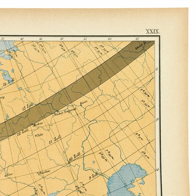 1888 German Total Solar Eclipse Map | Antique Astronomy by Edmund Weiss For Sale In Columbus - Image 6 of 8
