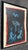 Original mixed-media or pastel painting featuring elongated, stylized blue figures against a dark, textured background,...
