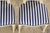 Early 20th Century Pair of Antique French Louis XVI Style Painted Side Chairs in Blue Stripe For Sale - Image 5 of 18