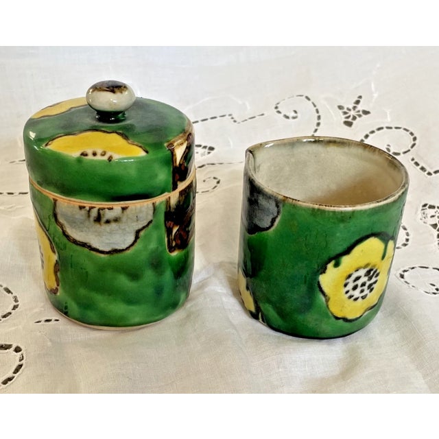 Mid 20th Century Japanese Hand Painted Pottery Tea Set- 21 Pieces For Sale - Image 4 of 15