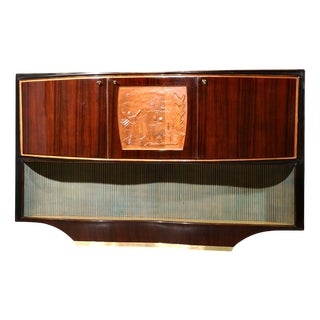 Mid-Century Art Deco Italian Walnut Cabinet from Vittorio Dassi, 1940s For Sale