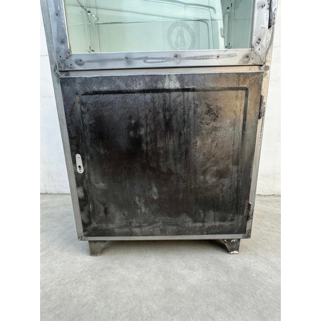 Silver Vintage German Steel Medical Cabinet, 1960s For Sale - Image 8 of 11