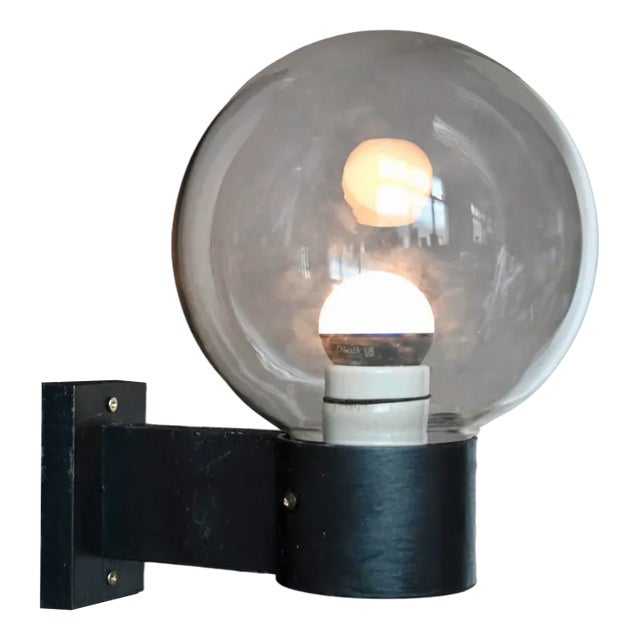 Minimalist Modern Wall Light Glass and Metal Ball Lighting Fixture, 1980s For Sale