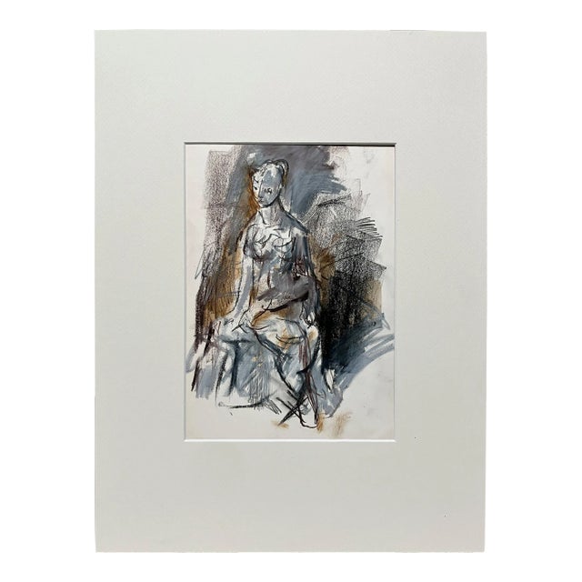 Pastel Drawing of Seated Women by Francis Chapin For Sale