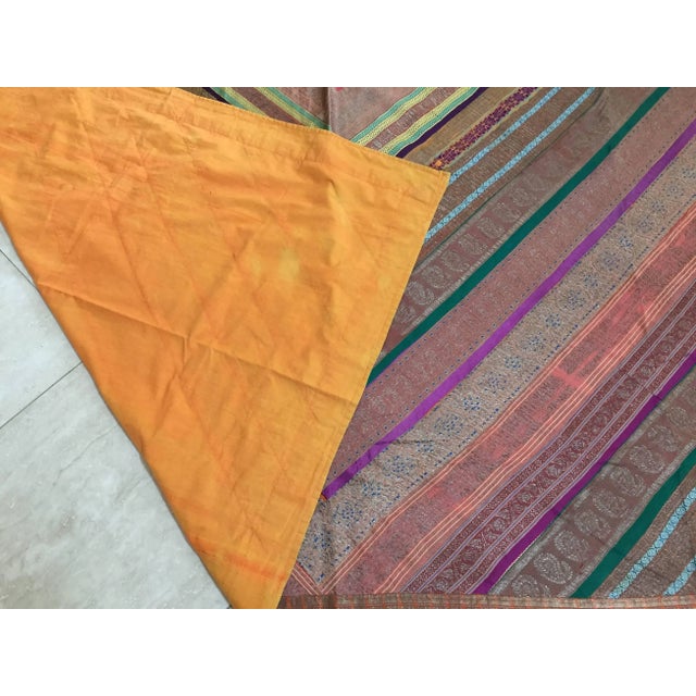Textile Vintage Indian Silk Sari Textile Quilt Patchwork For Sale - Image 7 of 10