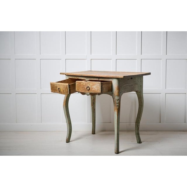 Antique Rococo Rustic Swedish Side Table For Sale - Image 4 of 11
