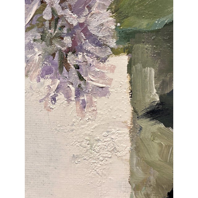Early 21st Century Miss Kim in Bloom by Sheri Farabaugh | Oil Painting of lilac flowers in a vase For Sale - Image 5 of 5