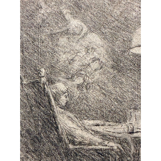 American Drawing of Seated Man With Female Apparition by Granville Redmond For Sale - Image 3 of 4