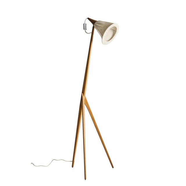 A rare Giraffe floor lamp designed by Uno and Östen Kristiansson for Luxus Vittsjö, Sweden, circa 1950s. An exceptional...
