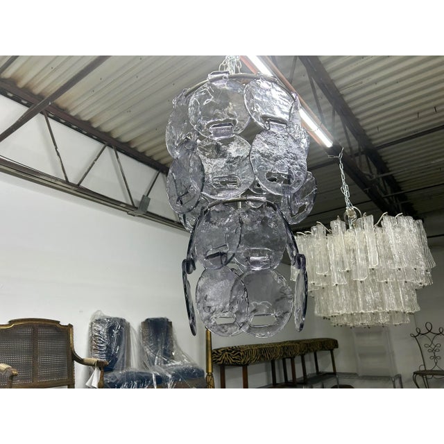 Mid-Century Modern Vintage Murano Glass Chandelier by Carlo Nason for Mazzega For Sale - Image 3 of 9