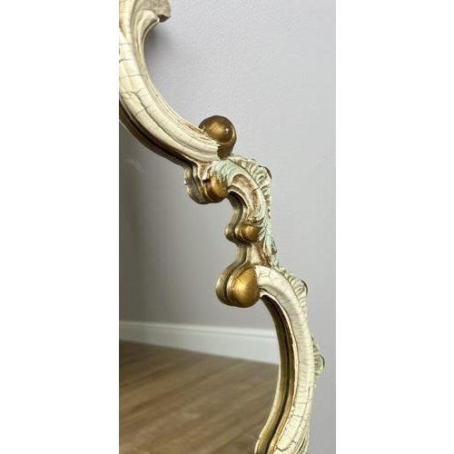 Vintage French Shabby Chic Ornate Wall Mirror For Sale - Image 4 of 12