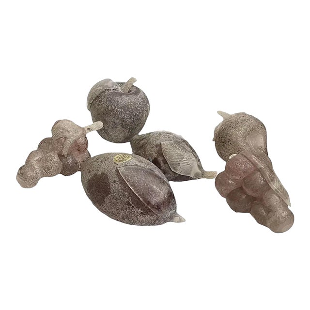 Vintage Sergio Rossi Murano Italian Art Glass Fruit, 6 Pieces For Sale