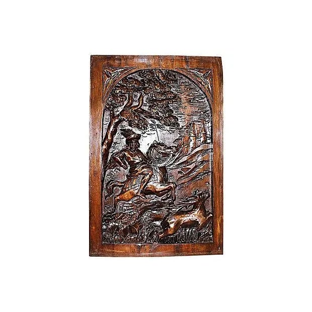 Brown Mid 19th Century French Architectural Wood Carving Panel Plaque For Sale - Image 8 of 8