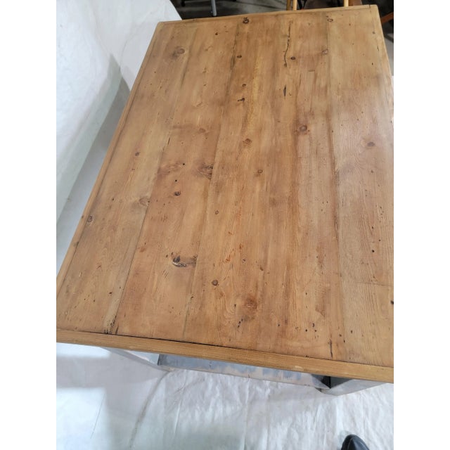 Tan Antique English Island Block With Two Drawers For Sale - Image 8 of 13