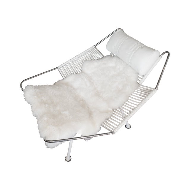 Galle Moon Landing Chair With Australian Sheepskin For Sale - Image 4 of 4