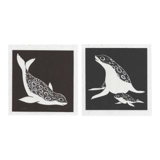 1970s James Omohundro Seal Serigraphs - A Pair For Sale