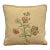 Hand-Embroidered Botanical Floral Linen Throw Pillow For Sale