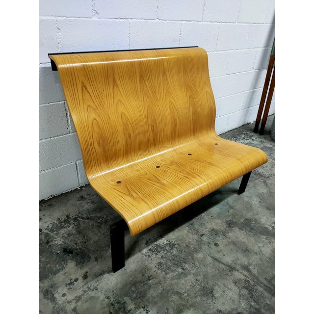 Bench made of wooden slats and steel structure, very resistant, in perfect condition. Measurements: seat height 38cm,...