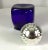 1980s Hand Blown Cobalt Glass Storage Jar With a Mercury Glass Stopper For Sale - Image 6 of 6
