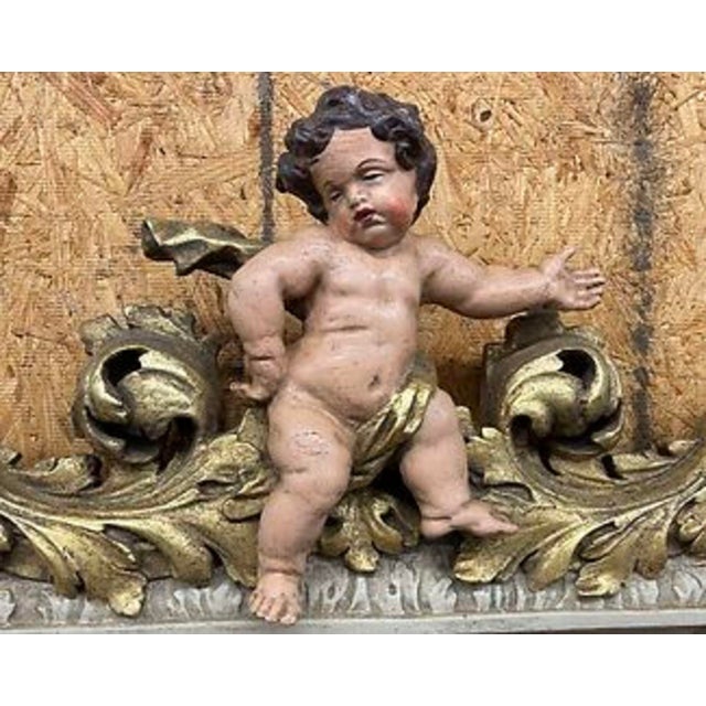 Vintage Giltwood Cherub Mirror For Sale - Image 4 of 5