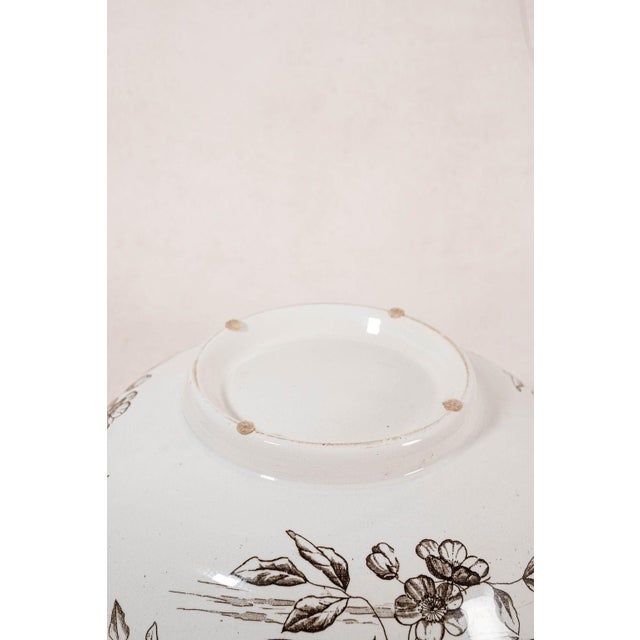 Mid 20th Century Large Vintage Brown Transferware Bowl For Sale - Image 5 of 5