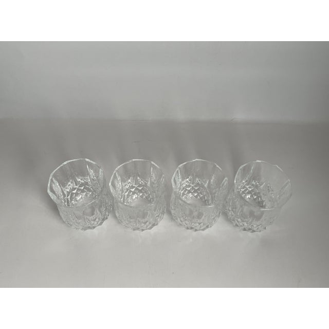 Late 20th Century French Faceted Crystal Liqueur Glasses - Set of Four For Sale - Image 9 of 9