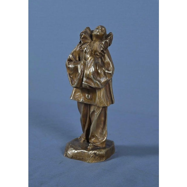 Small Bronze Pierrot Figure by L. Alliot, Early 20th Century For Sale - Image 4 of 15