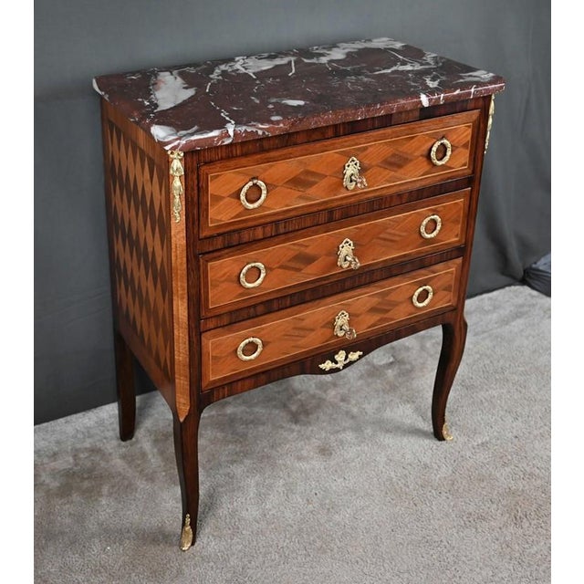 Louis XV Transitional Marquetry Commode, 20th Century For Sale - Image 12 of 18