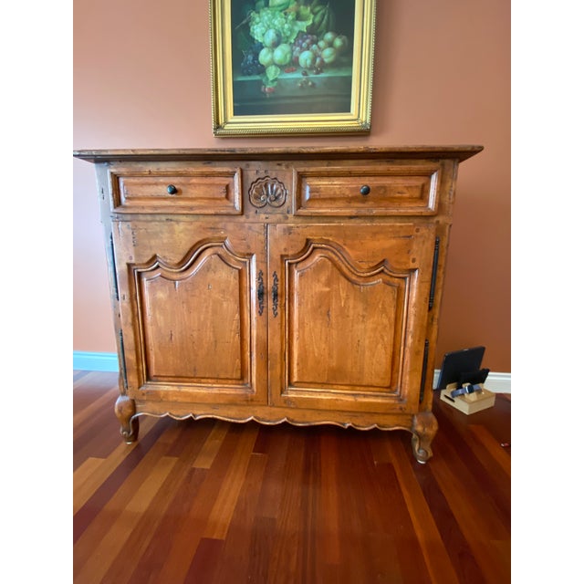 Stunning Guy Chaddock, Melrose Collection, French Country Buffet Server has a planked designed top with distressed finish,...