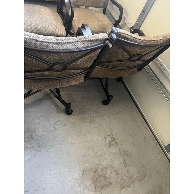 Textile Tempo Furniture Bullseye Swivel & Tilt Caster Dining Armchair Arm Chair (Usa) -4 Available For Sale - Image 7 of 10
