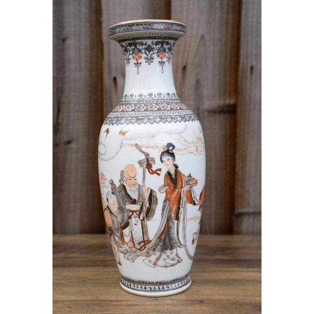 20th Century Chinese Famille Rose Grisaille and Iron Red Porcelain Vase For Sale - Image 3 of 18