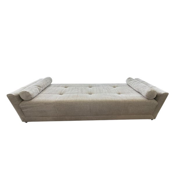 Light Gray Baker Paris Chaise Lounge (Modern Stitch) by Thomas Pheasant For Sale - Image 8 of 8