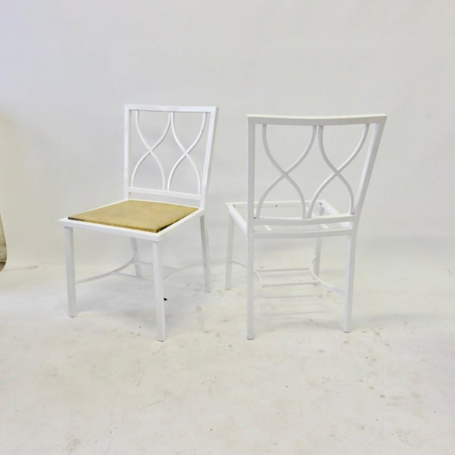 Mid-Century Modern 1950s White Ocean Liner Aluminum Chairs - Set of 8 For Sale - Image 3 of 5