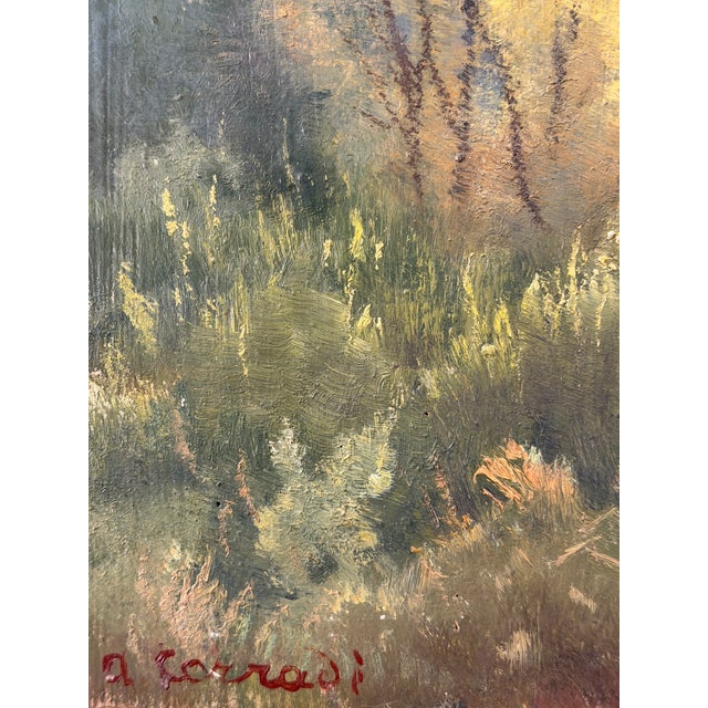 Alfonso Corradi, Woodland Landscape, Late 19th Century, Oil Painting on Panel For Sale - Image 3 of 5