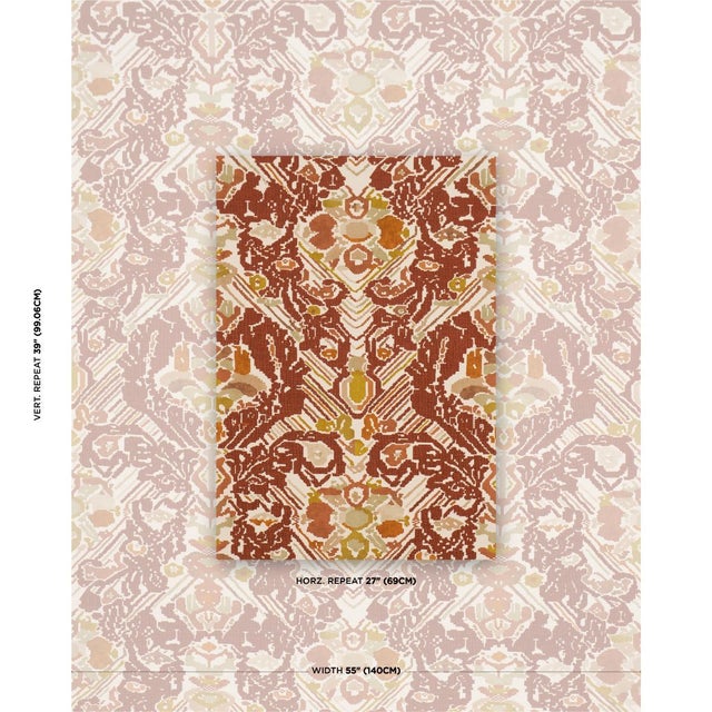 Traditional Schumacher Reversible Digital Damask Fabric In Chartreuse For Sale - Image 3 of 6