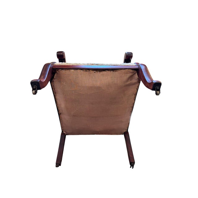 Pair of French Provincial Mahogany Armchairs With Floral Upholstery For Sale - Image 11 of 11