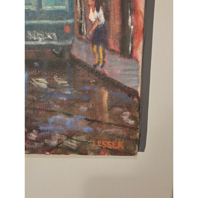Impressionist Late 20th Century Painting of Florence Street Scene by Lesser For Sale - Image 3 of 5