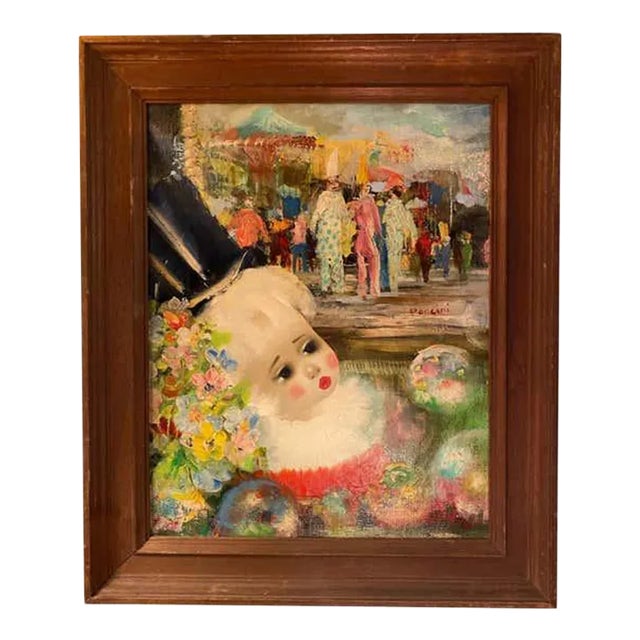 "The Doll and the Circus" Oil Portrait Painting by Santini Poncini For Sale