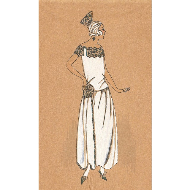 1922-1923 Set of 2-French Art Deco Couture Fashion Pochoirs For Sale - Image 4 of 9