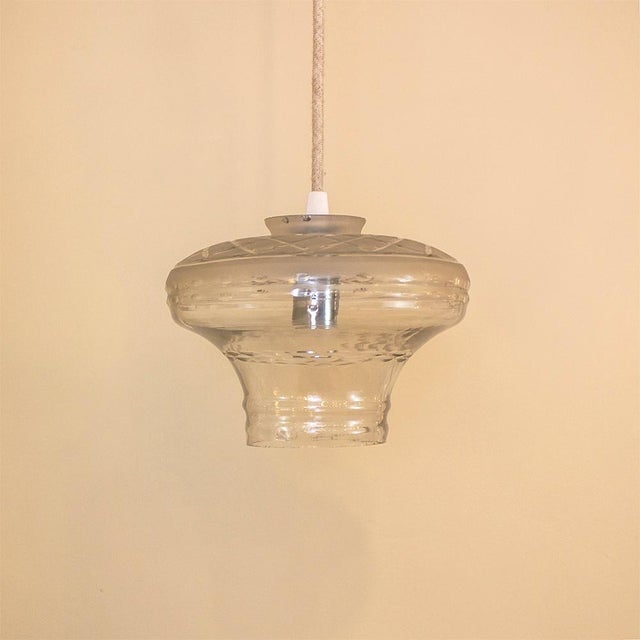 Pendant lamp created with a vintage cut-glass shade from the 1930s. Requires one E14 bulb. Lampshade dimensions: Height -...