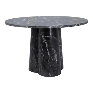 Faux Black Marble Round Dining Table